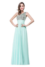A-line Floor-length Chiffon Evening Dress with Sequined