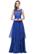 A-line Floor-length Chiffon Lace Evening Dress