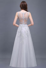 A-line Floor-length Tulle Prom Dress with Appliques