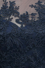 A-line Half Sleeves Floor Length Slit Appliqued Tulle Prom Dresses with Sash