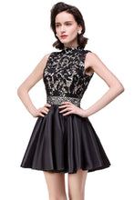 A-line Halter Lace Party Dress
