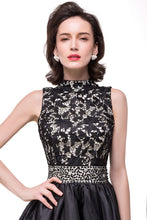 A-line Halter Lace Party Dress