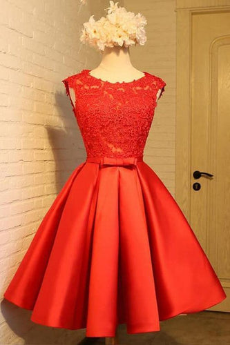 A-line Homecoming Dress Chic Red Short Prom Dress Party Dress PD388