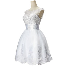 A-line Jewel Tulle Party Beading Dress