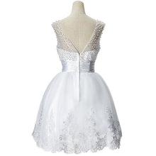 A-line Jewel Tulle Party Beading Dress