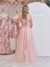 A Line One Shoulder Black Long Prom Dress with Appliques