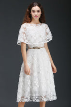 A-line Short Lace Crystal Homecoming Dress