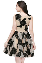 A-line Short Tulle Nude Chic Homecoming Dresses with Flowers