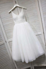 A-Line Spaghetti Straps White Homecoming Prom Dress with Tulle PD154