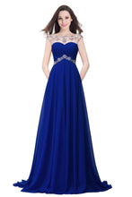 A-line Sweetheart Crystal Chiffon Evening Dress