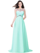 A-line Sweetheart Crystal Chiffon Evening Dress