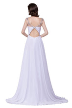 A-line Sweetheart Crystal Chiffon Evening Dress