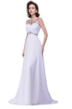 A-line Sweetheart Crystal Chiffon Evening Dress