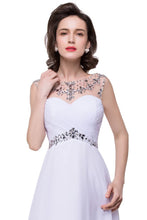 A-line Sweetheart Crystal Chiffon Evening Dress