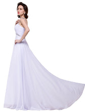 A-line Sweetheart Crystal Chiffon Evening Dress