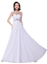 A-line Sweetheart Crystal Chiffon Evening Dress