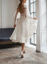 A-Line Sweetheart Appliques Lace Long Sleeves Elegant Tulle Wedding Dresses