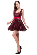 A-line Sweetheart sequins  Prom Dress