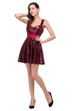 A-line Sweetheart sequins  Prom Dress