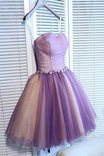 A-line Sweetheart Tulle Pretty Homecoming Dresses Mini Prom Dress PD391