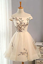 A-line Tulle Short Prom Dress Homecoming Dress With Embroidery PD130