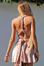 A-Line V-Neck Convertible Style Short Green Homecoming Dress PD256