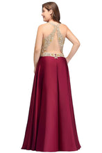 A-Line V-neck Plus size Long Sleeveless Evening Dresses with Appliques