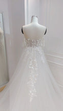 A-line Flower Embroidery Off the Shoulder Wedding Dress