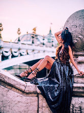 A-Line/Elegant Spaghetti Straps Ruffles Sleeveless Prom Dresses