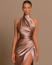 High Slit Halter Sleeveless Mermaid Prom Dress