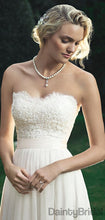 Elegant A-Line Sweetheart Tulle Open Back Long  Wedding Dresses With Train.DB10093