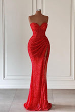 Sleeveless Sweetheart Mermaid Prom Dress with Sequins and Thigh-High Split