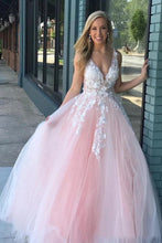 Stunning Lace Applique Long Prom Dresses Quinceanera Dress with Flowers GJS728