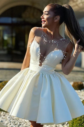 Amazing A-line Off-the-shoulder Sleeveless Ruffles Chiffon Satin Homecoming Dress