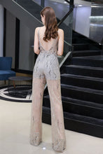 Amazing Illusion High Neck See-through Party Jumpsuit Sleeveless Prom Wear