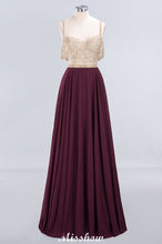 Appliques Spaghetti Straps Prom Dresses | A-Line Sleeveless Evening Dresses