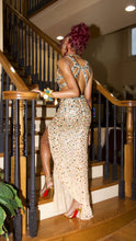Luxurious Crystal Mermaid Evening Dress Side Slit Sexy Evening Gown Y547