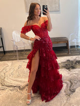 Kennedy |Sheath Off the Shoulder Long Lace Prom Dress (Lace-up Back)