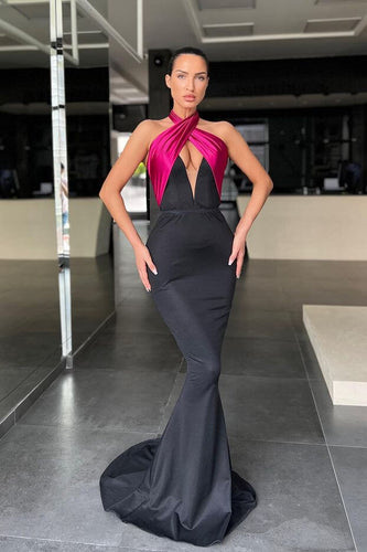 Stunning Long Halter Sleeveless Mermaid Prom Dresses