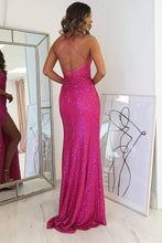 Glitter Evening Gown Sparkly Prom Dress With Slit