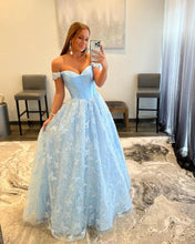 Ball Gown Sweetheart Strapless Embroidery Off The Shoulder Long Evening Dresses GJS736