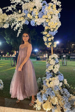 Beautiful A-line Backless Sequined Sleeveless Ankle Length Prom Dress
