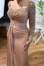 Beautiful Long Mermaid Beading Prom Dresses With Long Sleeves