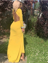 Beautiful Long Sleeves Backless High Neck Mermaid Prom Dress