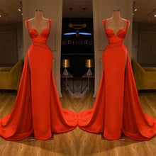 Beautiful Red Starps Sweetheart Long Prom Dress With Split