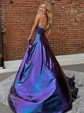 Bencelina | Mermaid Sweetheart Green Metallic Long Prom Dress with Slit