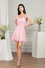Pink Short A-line Sweetheart Tulle Beading Formal Prom Dresses