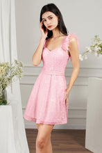 Pink Short A-line Sweetheart Tulle Beading Formal Prom Dresses