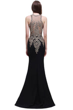 Black Lace Appliques Mermaid Prom Dresses