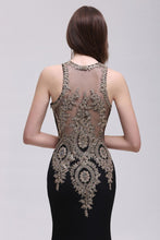 Black Lace Appliques Mermaid Prom Dresses